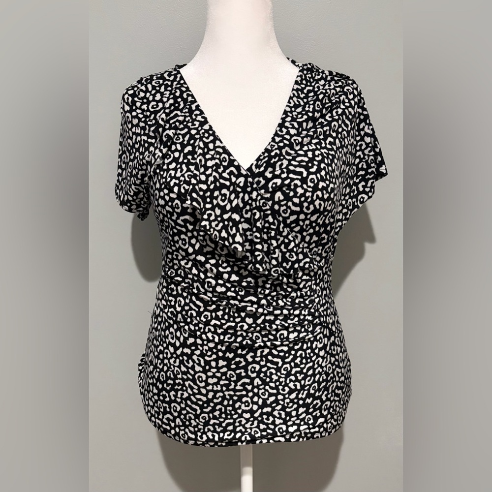 White House Black Market Leopard-Print Blouse